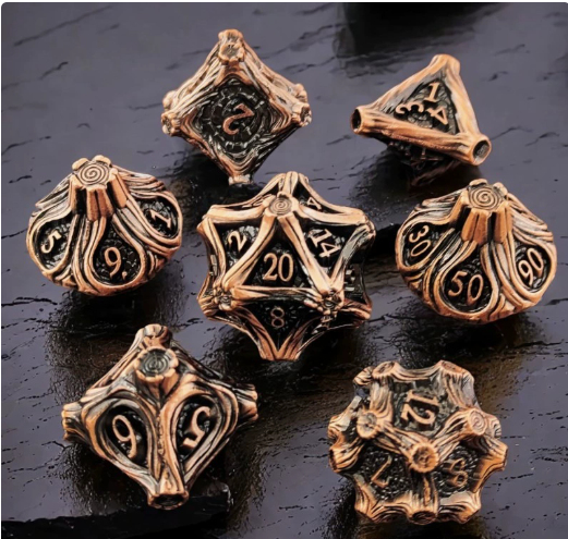 Zinc Alloy Polyhedral RPG Dice Set for Tabletop Role-Playing and Board Games