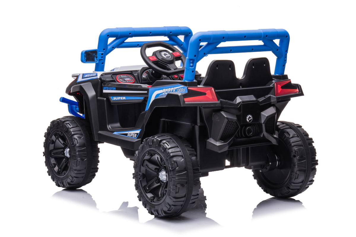 Tamco 12V Kids Electric Ride-On Car with Remote Control, Swing Mode and LED Lights – Blue