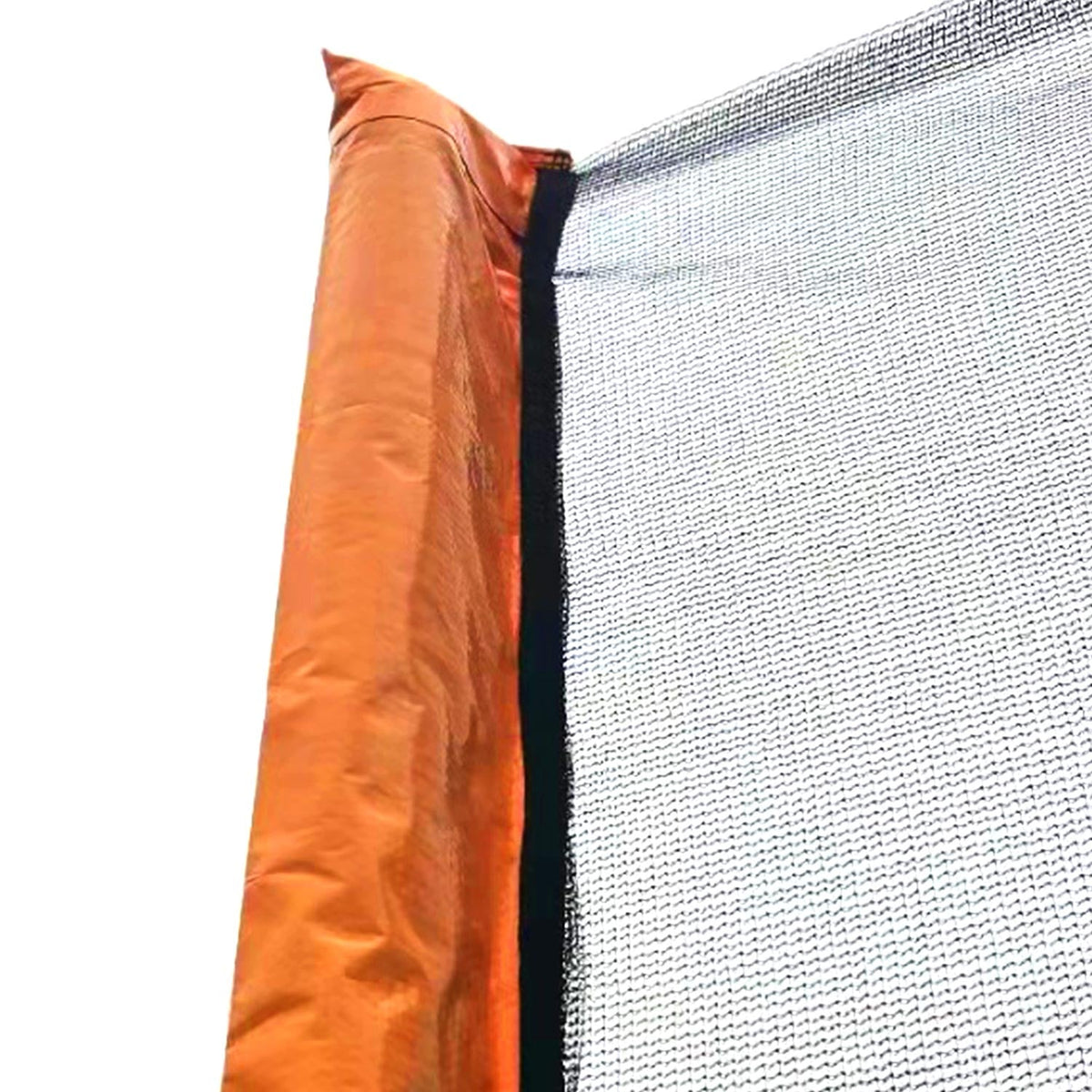 14FT Orange Powder-Coated Trampoline with Outer Safety Enclosure, Basketball Hoop, Ladder and Inflator