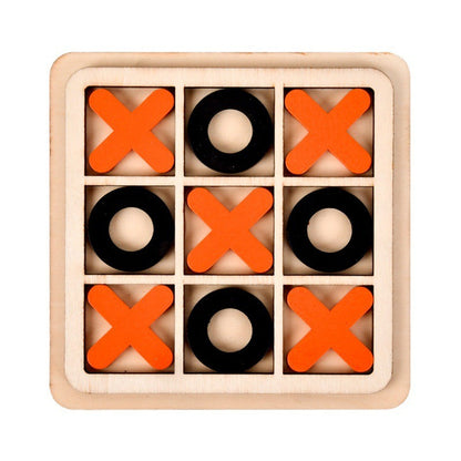 Wooden X and O Strategy Board Game for Kids – 14CM Educational Puzzle Toy