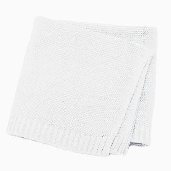 Cotton Knitted Baby Blanket with Embroidered Bear and Personalized Name, Soft Infant Car Seat Cover and Nap Blanket
