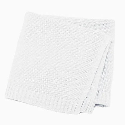 Cotton Knitted Baby Blanket with Embroidered Bear and Personalized Name, Soft Infant Car Seat Cover and Nap Blanket