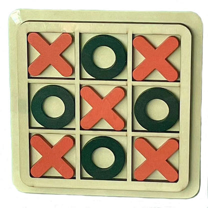 Wooden X and O Strategy Board Game for Kids – 14CM Educational Puzzle Toy