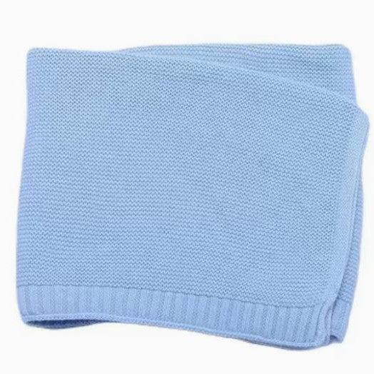 Cotton Knitted Baby Blanket with Embroidered Bear and Personalized Name, Soft Infant Car Seat Cover and Nap Blanket