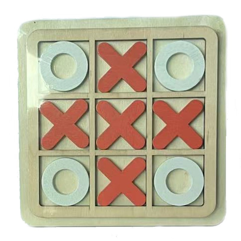 Wooden X and O Strategy Board Game for Kids – 14CM Educational Puzzle Toy