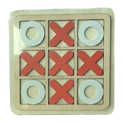 Wooden X and O Strategy Board Game for Kids – 14CM Educational Puzzle Toy