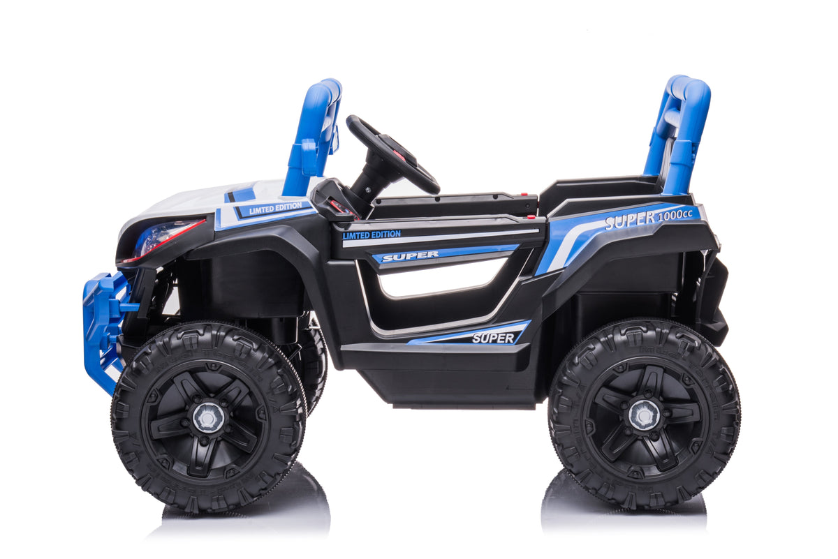 Tamco 12V Kids Electric Ride-On Car with Remote Control, Swing Mode and LED Lights – Blue