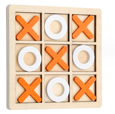 Wooden X and O Strategy Board Game for Kids – 14CM Educational Puzzle Toy
