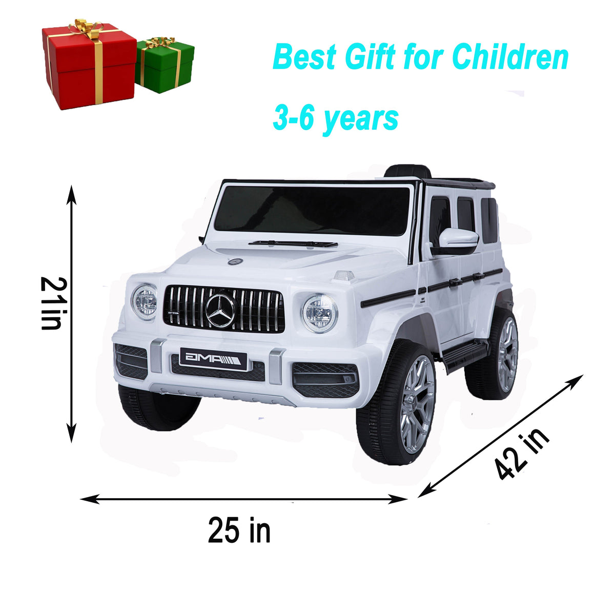 Licensed Mercedes-Benz G63 12V Kids Ride-On Car with Parental Remote Control – White