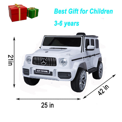 Licensed Mercedes-Benz G63 12V Kids Ride-On Car with Parental Remote Control – White