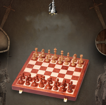 3-in-1 Wooden Travel Game Set with Chess, Checkers and Backgammon – 53CM Board