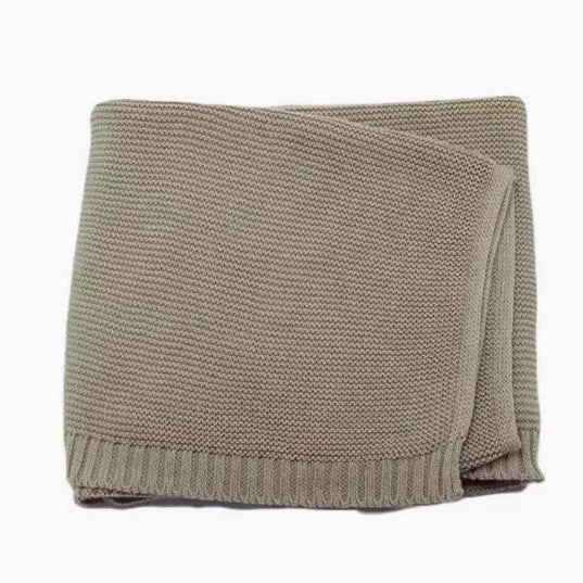 Cotton Knitted Baby Blanket with Embroidered Bear and Personalized Name, Soft Infant Car Seat Cover and Nap Blanket