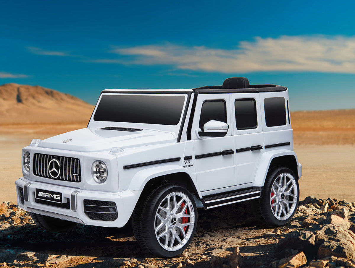 Licensed Mercedes-Benz G63 12V Kids Ride-On Car with Parental Remote Control – White