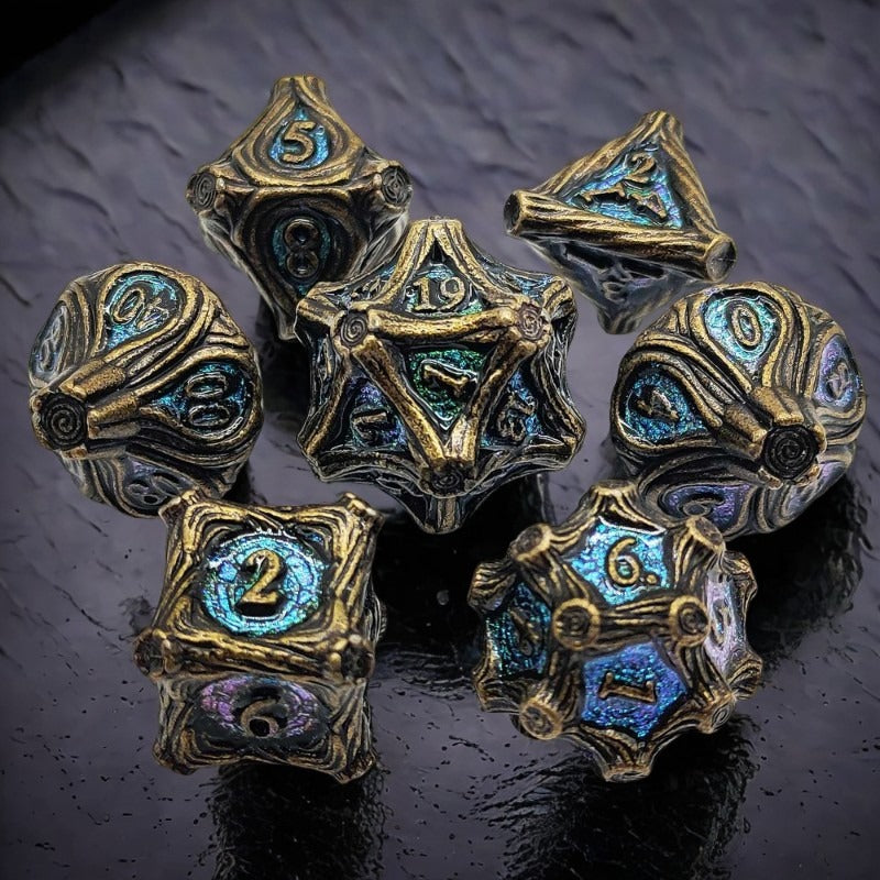 Zinc Alloy Polyhedral RPG Dice Set for Tabletop Role-Playing and Board Games