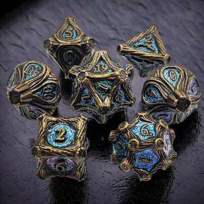 Zinc Alloy Polyhedral RPG Dice Set for Tabletop Role-Playing and Board Games