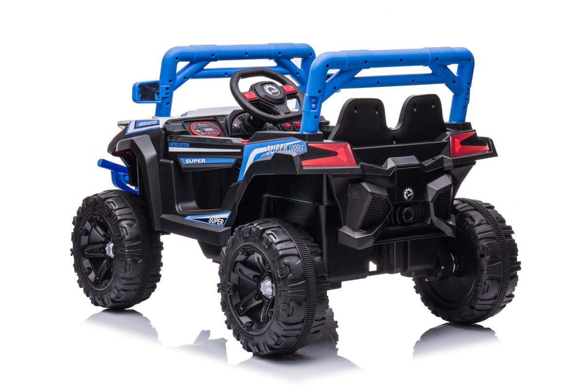 Tamco 12V Kids Electric Ride-On Car with Remote Control, Swing Mode and LED Lights – Blue