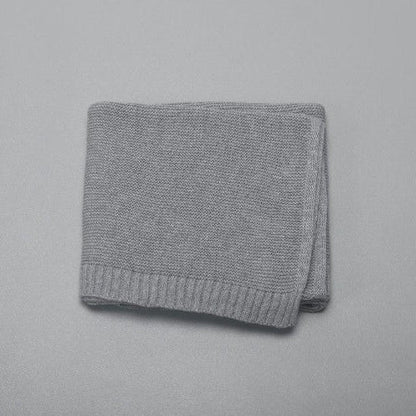 Cotton Knitted Baby Blanket with Embroidered Bear and Personalized Name, Soft Infant Car Seat Cover and Nap Blanket