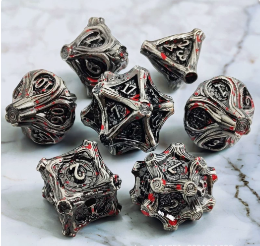 Zinc Alloy Polyhedral RPG Dice Set for Tabletop Role-Playing and Board Games