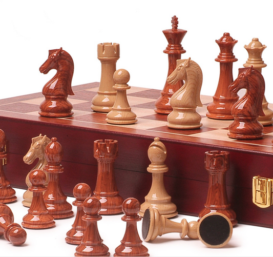 3-in-1 Wooden Travel Game Set with Chess, Checkers and Backgammon – 53CM Board