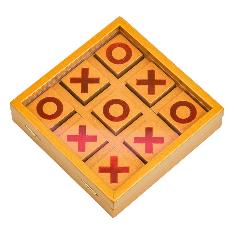 Wooden X and O Strategy Board Game for Kids – 14CM Educational Puzzle Toy