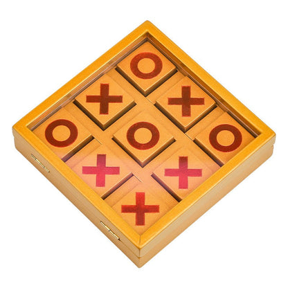 Wooden X and O Strategy Board Game for Kids – 14CM Educational Puzzle Toy