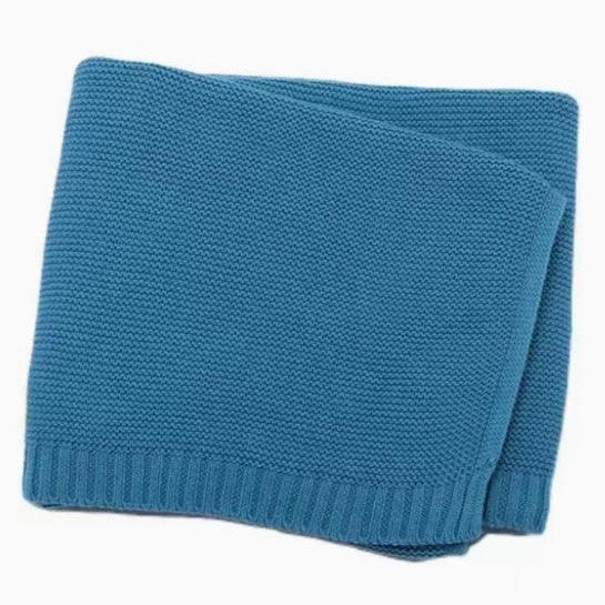 Cotton Knitted Baby Blanket with Embroidered Bear and Personalized Name, Soft Infant Car Seat Cover and Nap Blanket