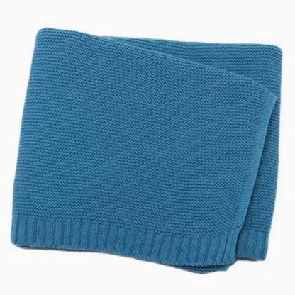 Cotton Knitted Baby Blanket with Embroidered Bear and Personalized Name, Soft Infant Car Seat Cover and Nap Blanket