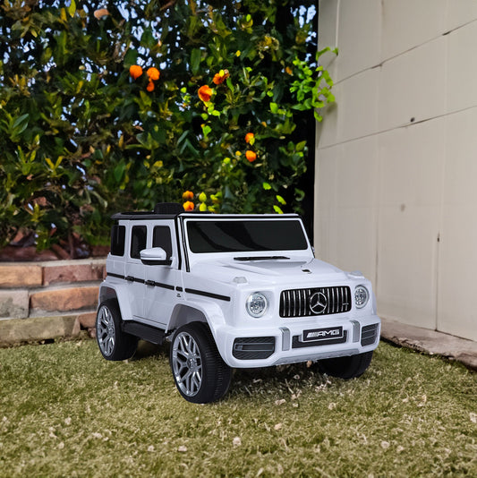 Licensed Mercedes-Benz G63 12V Kids Ride-On Car with Parental Remote Control – White
