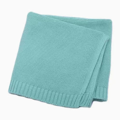 Cotton Knitted Baby Blanket with Embroidered Bear and Personalized Name, Soft Infant Car Seat Cover and Nap Blanket