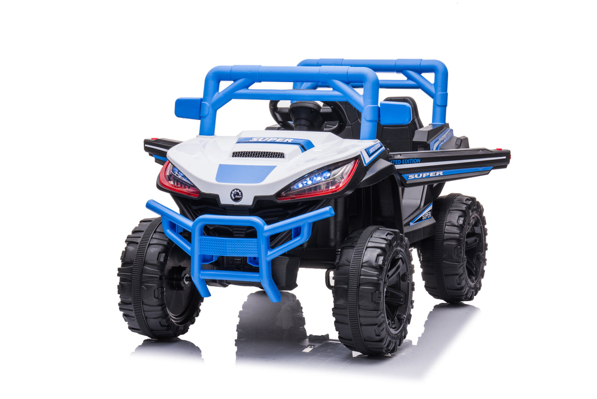 Tamco 12V Kids Electric Ride-On Car with Remote Control, Swing Mode and LED Lights – Blue
