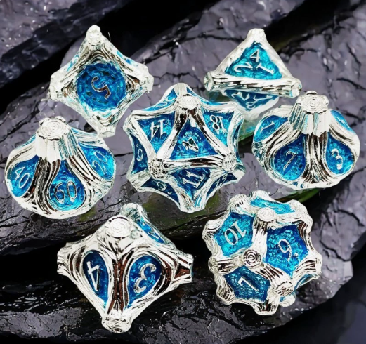 Zinc Alloy Polyhedral RPG Dice Set for Tabletop Role-Playing and Board Games