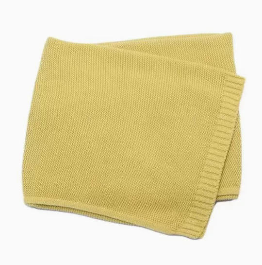 Cotton Knitted Baby Blanket with Embroidered Bear and Personalized Name, Soft Infant Car Seat Cover and Nap Blanket