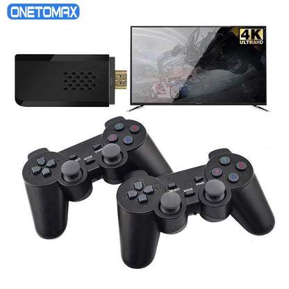 4K HD Video TV Game Console 2G+32G/64G 10000+ Classic Retro Games 4K Game Stick With 2.4G Wireless Controller PS1/FC Joystick