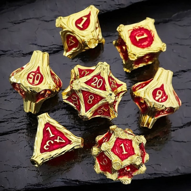 Zinc Alloy Polyhedral RPG Dice Set for Tabletop Role-Playing and Board Games