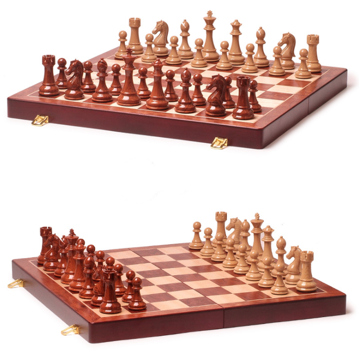 3-in-1 Wooden Travel Game Set with Chess, Checkers and Backgammon – 53CM Board