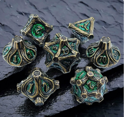 Zinc Alloy Polyhedral RPG Dice Set for Tabletop Role-Playing and Board Games