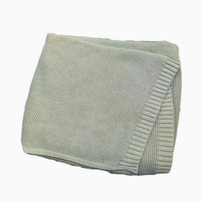 Cotton Knitted Baby Blanket with Embroidered Bear and Personalized Name, Soft Infant Car Seat Cover and Nap Blanket