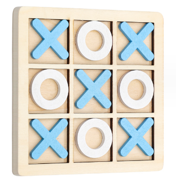 Wooden X and O Strategy Board Game for Kids – 14CM Educational Puzzle Toy