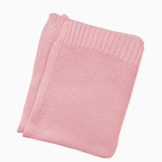 Cotton Knitted Baby Blanket with Embroidered Bear and Personalized Name, Soft Infant Car Seat Cover and Nap Blanket