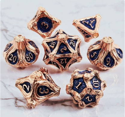 Zinc Alloy Polyhedral RPG Dice Set for Tabletop Role-Playing and Board Games